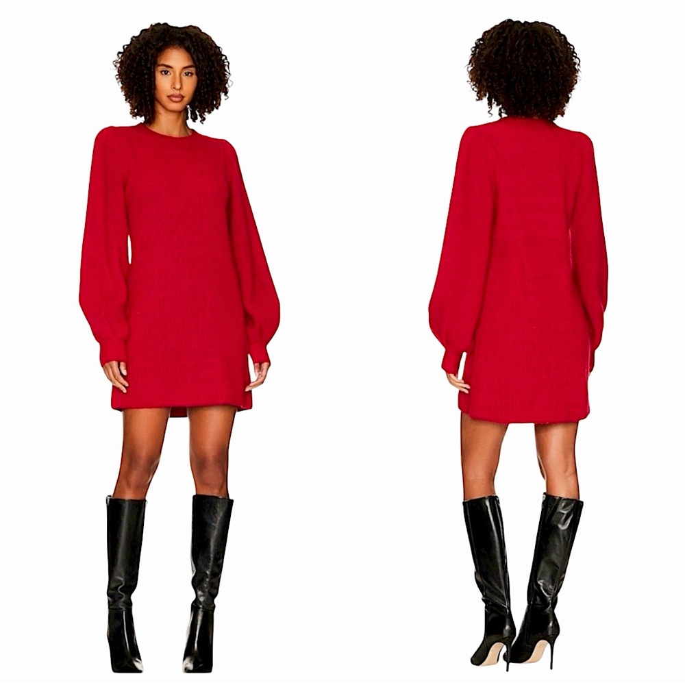 Show Me Your MuMu Dixon Sweater Long Sleeve Dress Red M